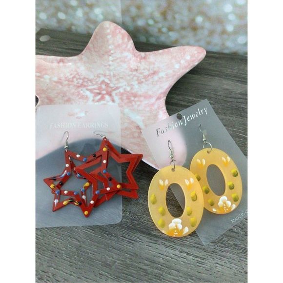 NWT 2 Pair Bundle Fashion Earrings Pierced Dangle Bohemian Boho Earrings - Picture 5 of 10